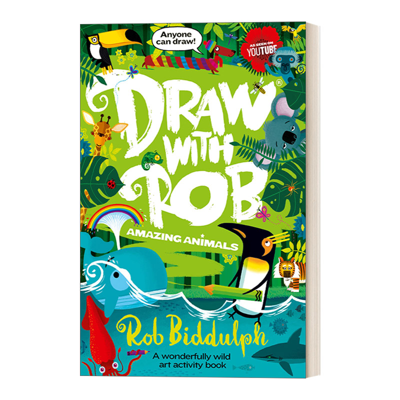 英文原版 Draw With Rob Amazing Animals 和罗伯比达尔夫一起学画动物 英文版 进口英语原版书籍