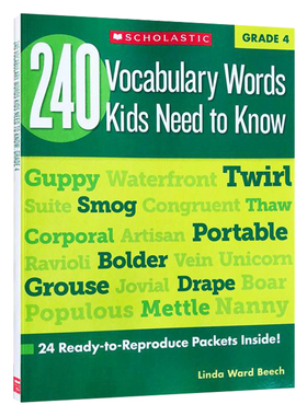 四年级孩子需要知道的240个单词词汇 英文原版 240 Vocabulary Words Kids Need to Know Grade 4 学乐小学生英语词汇练习册英文版