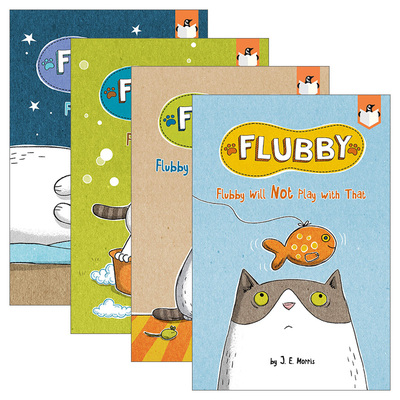 英文原版 Flubby 大懒猫费洛比4册 兰登桥梁小读本 儿童绘本猫猫故事图画书 培养幼儿想象力 幽默全彩插画桥梁书 英文版 进口书