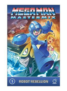 英文原版 Mega Man Mastermix Volume 1 洛克人漫画合集卷一 全彩 日笠淳 英文版 进口英语原版书籍