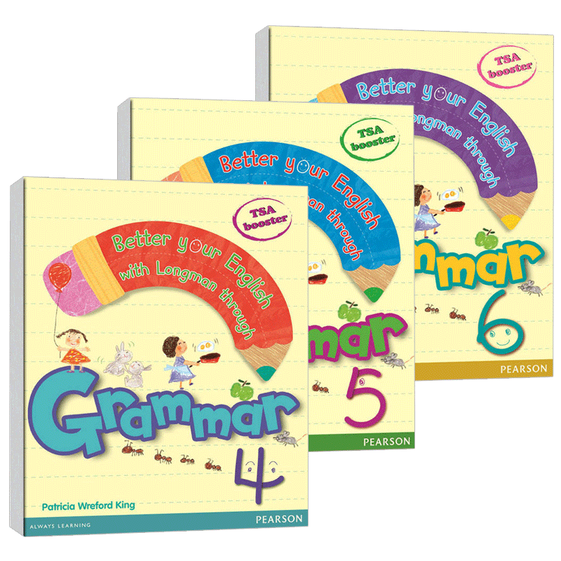 Grammar 4-6 Pearson英文原版英文语法提升3册套装 朗文小学教材 培生少儿英语语法可教学 朗文欢迎语法补充 学校自学应试
