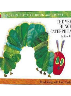 英文原版 The Very Hungry Caterpillar Book & CD 好饥饿的毛毛虫 书+CD套装 作者艾瑞克·卡尔亲声朗读 英文版 进口英语原版书籍