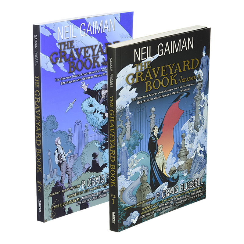 英文原版 The Graveyard Book Graphic Novel Volume 1-2 坟场之书全彩漫画小说1-2册 尼尔·盖曼 英文版 进口英语原版书籍