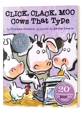 会打字的奶牛 英文原版 精装绘本 Click Clack Moo Cows That Type 20周年纪念版 英文版进口英语书籍儿童全英语书