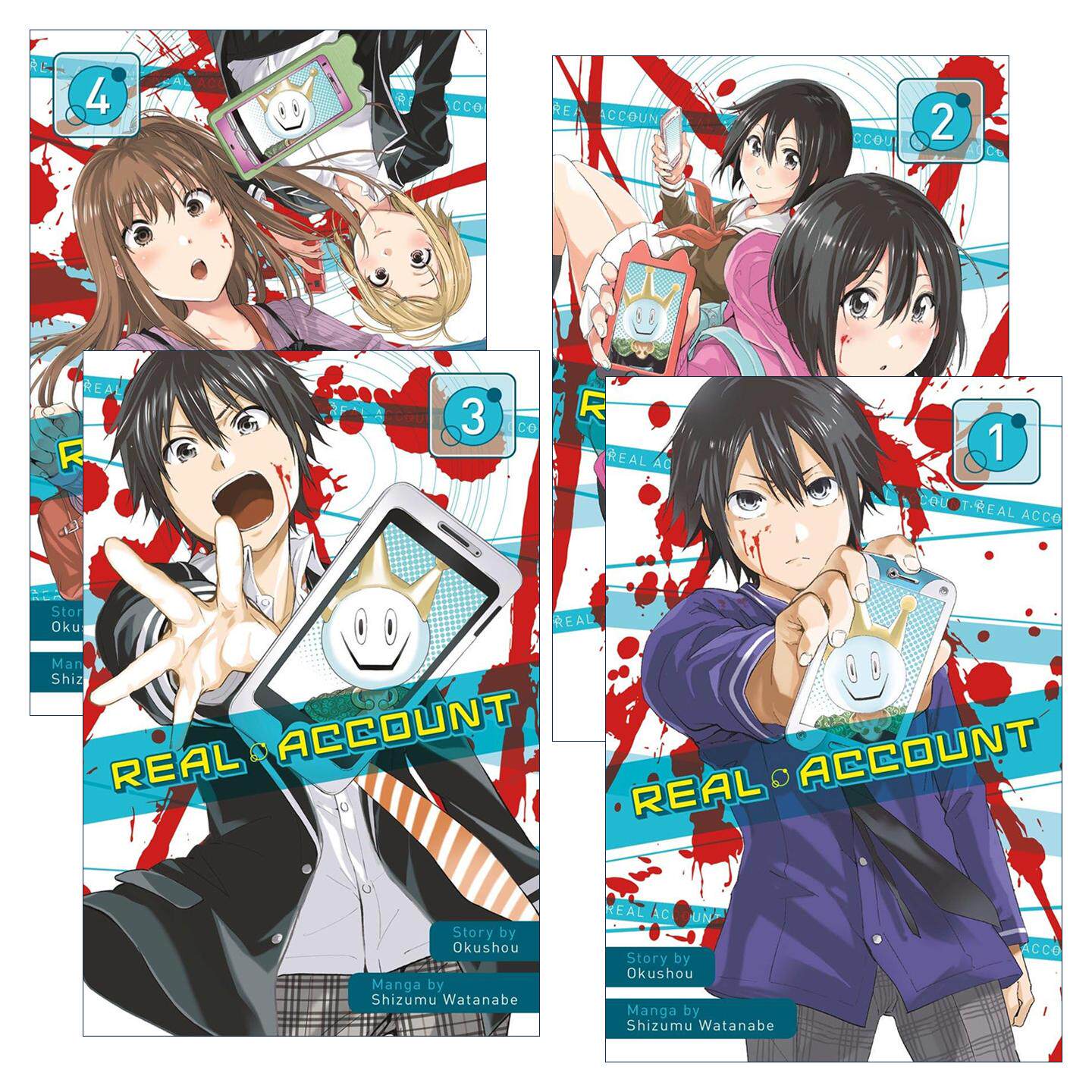 英文原版 Real Account 真实账号1-4册 悬疑冒险无限流漫画 渡边静 英文版 进口英语原版书籍