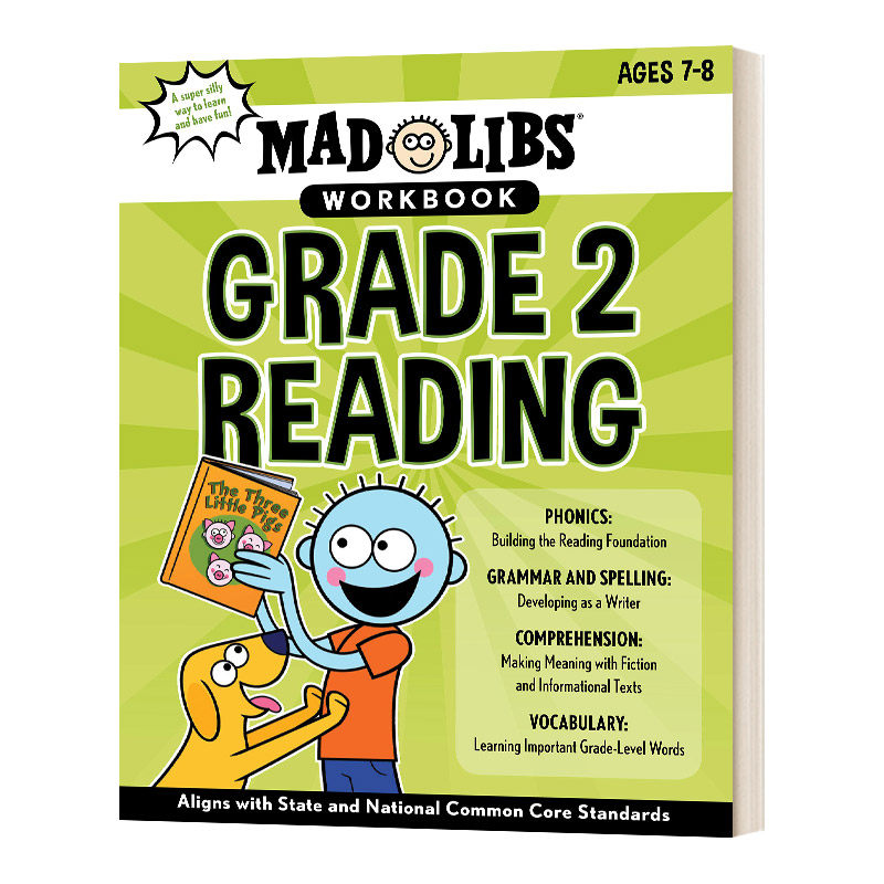英文原版绘本 Mad Libs Workbook Grade 2 疯狂填词练习册 美国小学二年级 英文版 进口英语原版书籍儿童全英语书