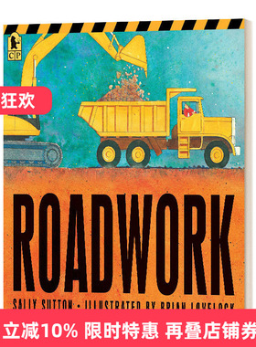英文原版 Roadwork 道路施工 2-5岁儿童卡车工作主题绘本 Sally Sutton 英文版 进口英语原版书籍