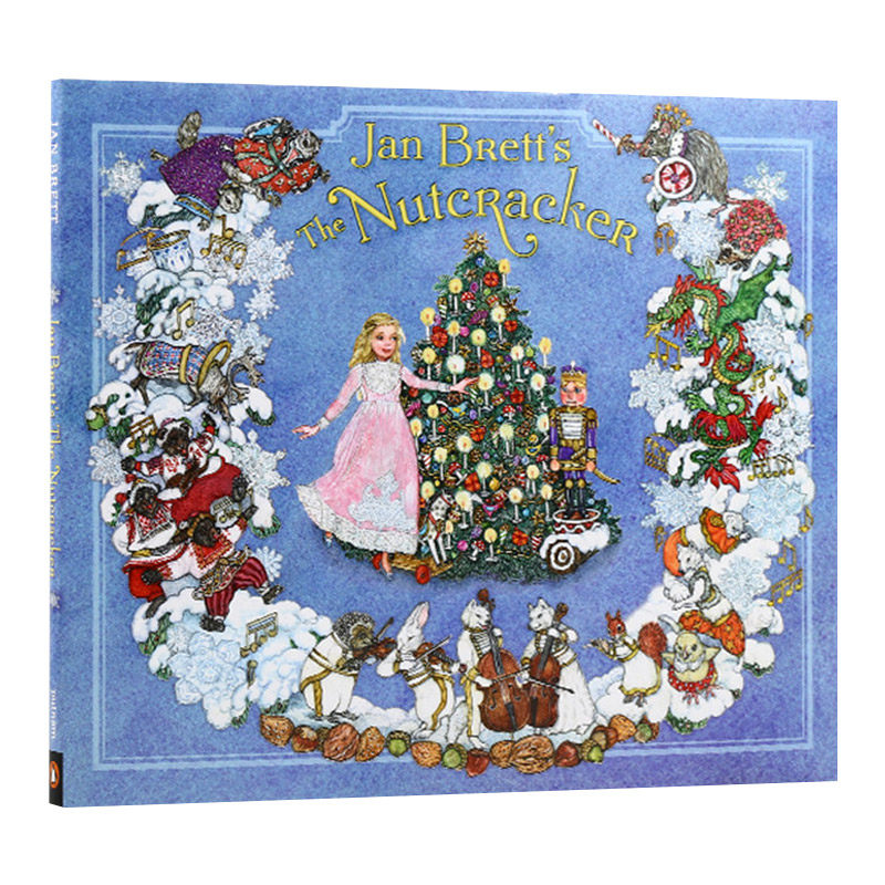 英文原版 Jan Brett's The Nutcracker 胡桃夹子 儿童圣诞主题精装绘本 汪培珽第五阶段书单 乌龟莫茜作者简·布雷特 进口原版书籍