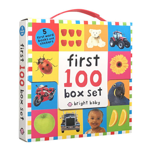 英文原版 First 100 Pb Box Set 5 Books 儿童英语词入门汇启蒙5册盒装+5贴纸 英文版 进口英语原版书籍