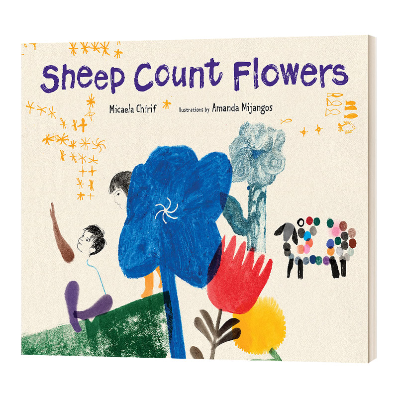 英文原版 精装 Sheep Count Flowers 羊睡不着时数花儿 2021BIB金苹果奖绘画家 儿童趣味睡前故事绘本 英文版 进口英语原版书籍