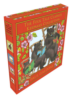 英文原版 The Folk Tale Classics Keepsake Collection 经典民间故事精装绘本4册盒装Paul Galdone插画 三只小熊等故事 英文版