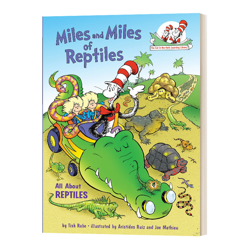 英文原版绘本 Miles and Miles of Reptiles All About Reptiles 苏斯博士 戴帽子的猫图书馆 爬行动物 英文版 进口英语原版书籍