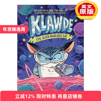 英文原版 Klawde Evil Alien Warlord Cat 01 邪恶猫大帝克劳德系列1 儿童章节桥梁书幽默科幻小说Johnny Marciano英文版进口书籍