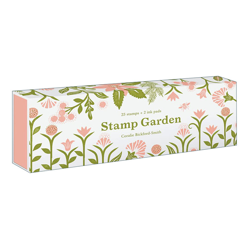 英文原版 Stamp Garden 花园艺术印章 含25个印画原木印章+2种油墨颜色 文创礼盒 英文版 进口英语原版书籍