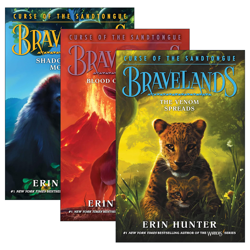 英文原版 Bravelands Curse of the Sandtongue 勇敢之地二部曲3册 儿童动物小说 英文版 进口英语原版书籍
