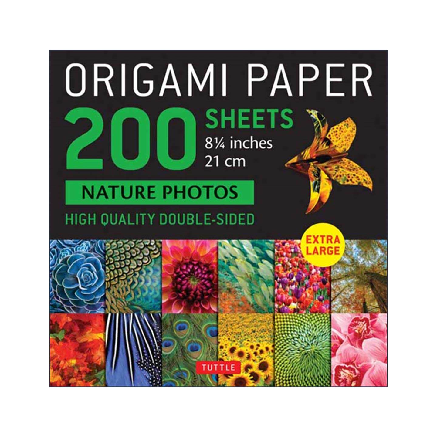 英文原版 Origami Paper 200 sheets Nature Photos 8 1/4" 21 cm 大自然照片图案双面折纸200张 Tuttle Publishing 英文版