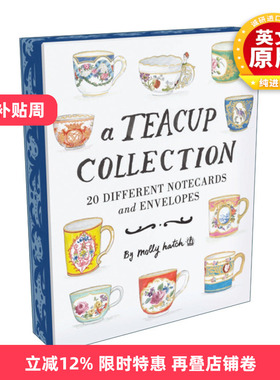 英文原版 A Teacup Collection Notes 茶杯收集本 20种不同的标签卡和信封 英文版 进口英语原版书籍
