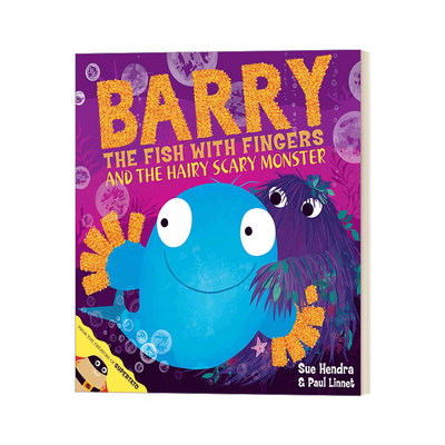 英文原版 Barry the Fish with Fingers and the Hairy Scary Monster 手指鱼巴里和长毛的可怕怪兽 儿童绘本 Sue Hendra 绘本