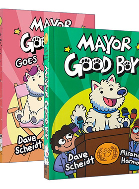 英文原版 Mayor Good Boy 市长好男孩系列2册 全彩漫画绘本图画书 幽默爆笑趣味故事书 精装 英文版 进口英语原版书籍