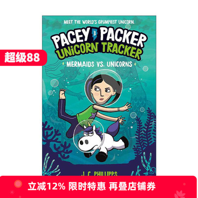 英文原版 Pacey Packer Unicorn Tracker 3 Mermaids vs.Unicorns 佩西帕克 独角兽追踪者系列3 漫画 英文版 进口英语原版书籍