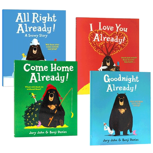 本吉戴维斯绘本4册套装 英文原版 Goodnight Come Home I Love You All Right Already 大熊与鸭子系列 儿童英语启蒙图画故事书