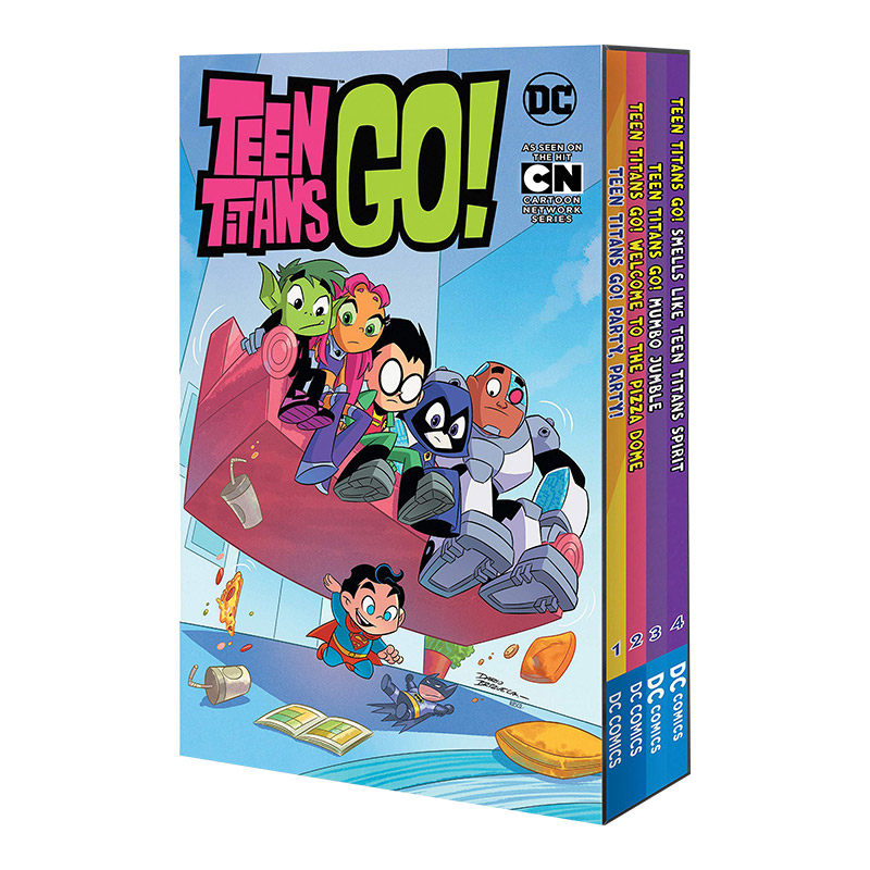 英文原版 teen titans go 少年泰坦go 盒装版 彩色漫画卡通图画故事书