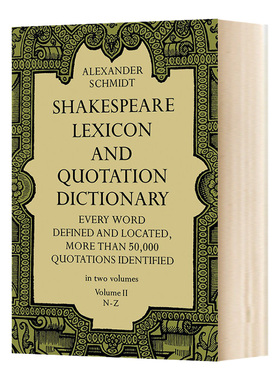 莎士比亚词典2 英文原版 Shakespeare Lexicon and Quotation Dictionary Vol 2 英文版进口原版英语书籍