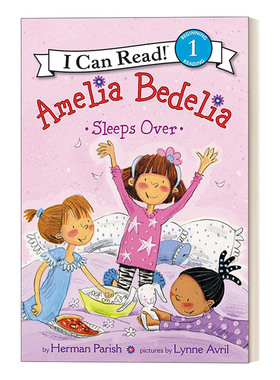英文原版 Amelia Bedelia Sleeps Over 阿米莉亚在外过夜 糊涂女佣分级阅读 I Can Read Level 1 英文版 进口英语原版书籍