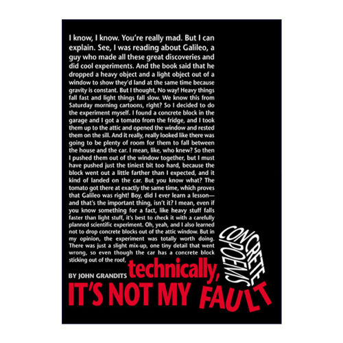 英文原版 Technically It's Not My Fault 严格来说这不是我的错 John Grandits诗集 英文版 进口英语原版书籍