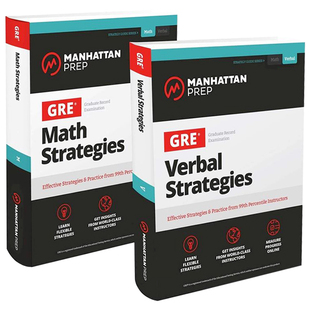 GRE 进口原版 and 英语考试书籍 Verbal Set Strategies 曼哈顿GRE数学和词汇策略2本套装 英文版 英文原版 Math