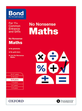 英文原版 Bond No Nonsense Maths 8-9 Years 牛津邦德英国小学数学基础练习册附答案 8-9岁 英文版 进口英语原版书籍