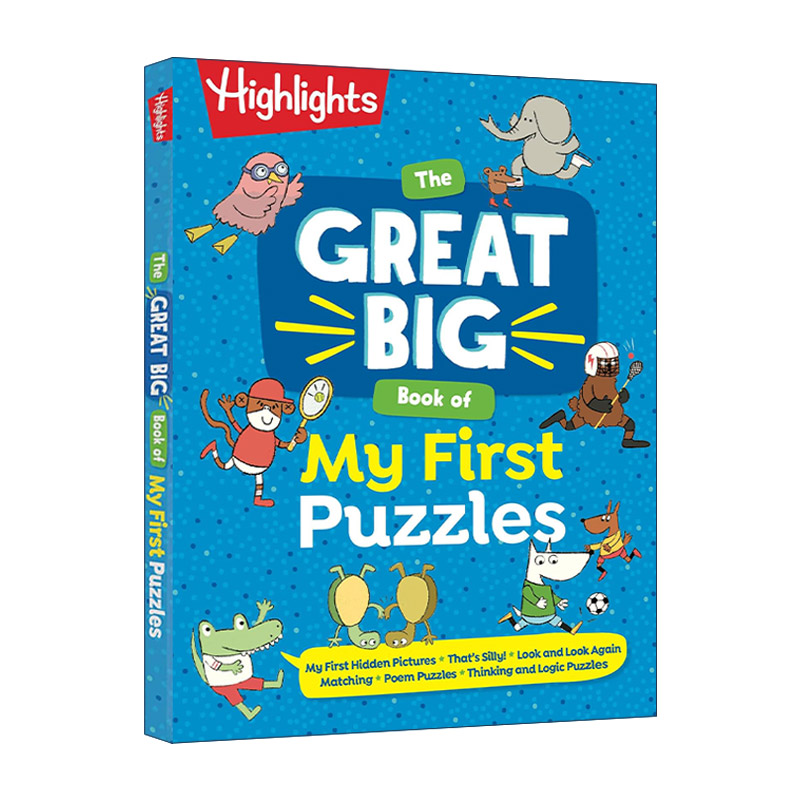 英文原版 The Great Big Book of My First Puzzles Highlights亮点我的第一本谜题书 拼图 找不同 儿童游戏活动书 进口英语书籍