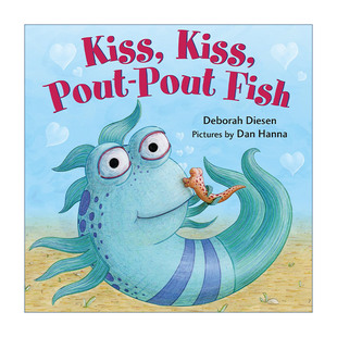 英文原版 Kiss Kiss Pout Pout Fish 亲亲 噘嘴鱼 纸板书 英文版 进口英语原版书籍