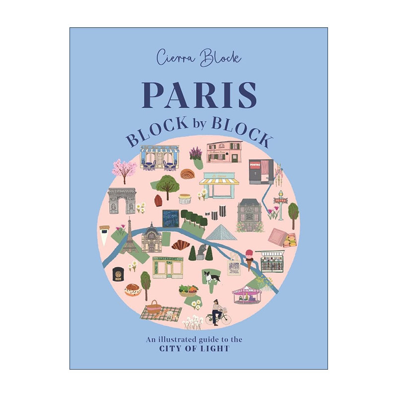 英文原版 Paris Block by Block 大街小巷 巴黎 标志性城市插图指南系列精装 英文版 进口英语原版书籍