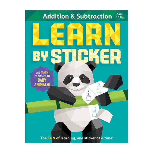 英文原版 Learn by Sticker Addition and Subtraction 贴纸学习册 加减法1 英文版 进口英语原版书籍