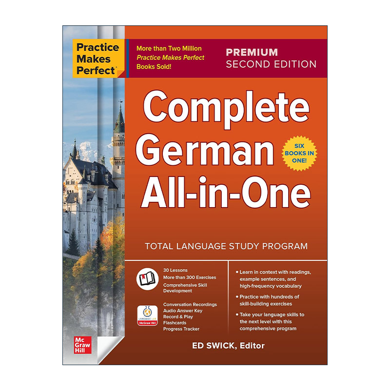 原版 Practice Makes Perfect Complete German All-in-One 孰能生巧 德语一本通 第2版 进口原版书籍