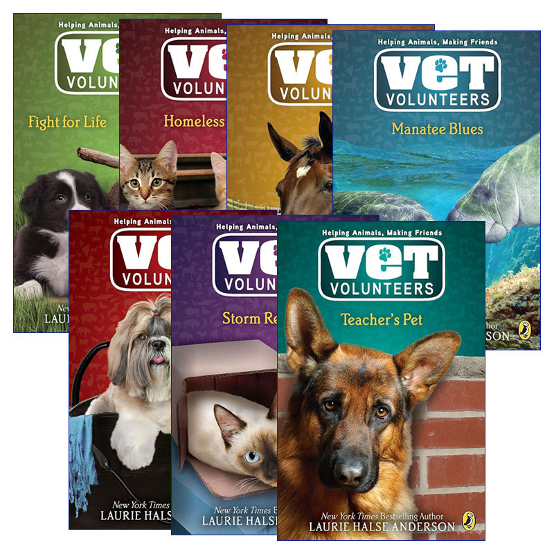 英文原版 Vet Volunteers 兽医志愿者系列1-7册 儿童动物章节桥梁书 Laurie Halse Anderson 为生命而战 英文版 进口英语原版书籍