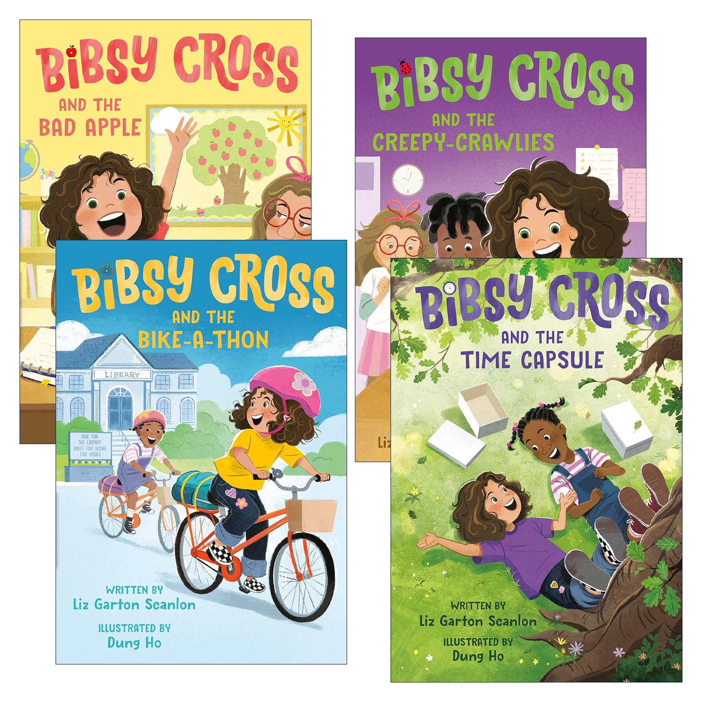 英文原版 Bibsy Cross 比斯·克罗斯系列4册 儿童章节桥梁故事书 凯迪克奖得主莉兹?嘉顿?斯坎伦 英文版 进口英语原版书籍