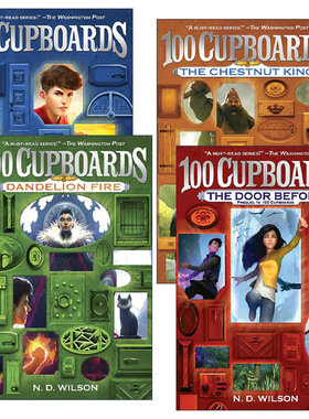 英文原版 100 Cupboards 100个橱柜三部曲系列4册 儿童奇幻小说 N. D. Wilson 英文版 进口英语原版书籍