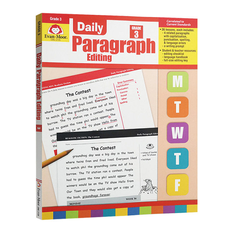 英文原版 Daily Paragraph Editing Grade 3 TE 每日练习系列 段落编辑 三年级 完整版 英文版 进口英语原版书籍