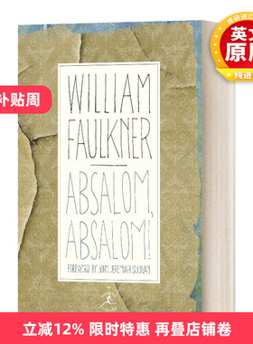 押沙龙押沙龙 英文原版 Absalom, Absalom! 威廉福克纳 意识流文学 诺奖得主 经典小说 精装 搭八月之光 喧哗与骚动 我弥留之际