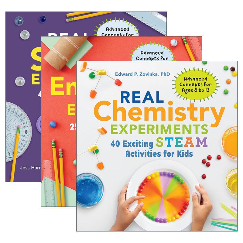 英文原版 Real Science系列3册 真正的化学/工程/科学实验 STEAM教育 儿童科普百科活动书 英文版 进口英语原版书籍