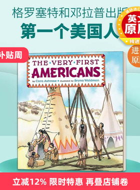 英文原版绘本 The Very First Americans Grosset & Dunlap All Aboard Book 第一个美国人 英文版 进口英语原版书籍儿童全英语书