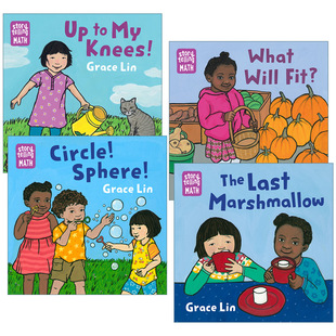 凯迪克奖得主Grace 书籍 Math 进口英语原版 英文版 Lin 纸板书 儿童绘本 讲故事学数学系列4册 Storytelling 英文原版