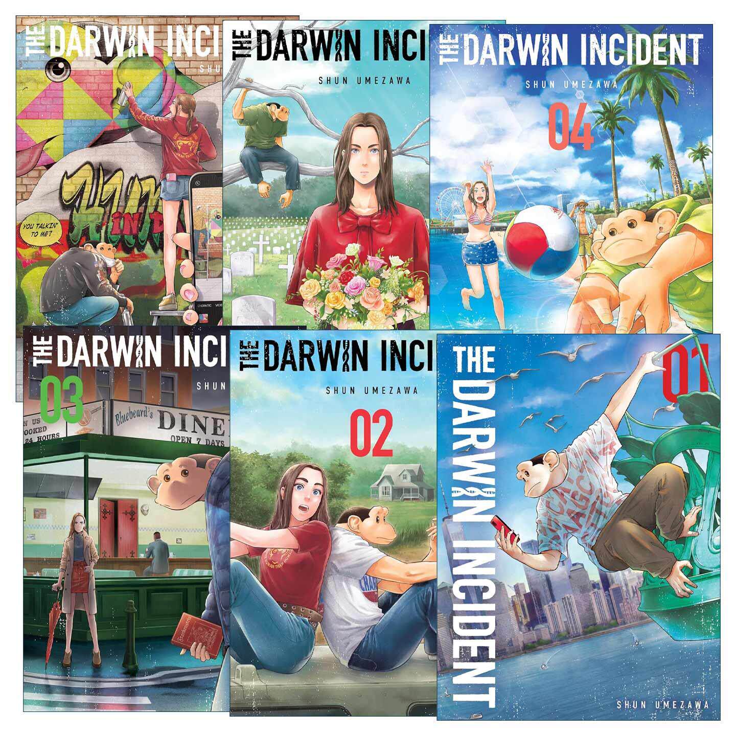 英文原版 Darwin Incident 达尔文事变1-6册 科幻冒险漫画 梅泽俊 英文版 进口英语原版书籍