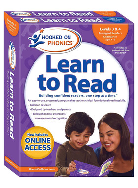 英文原版 Hooked on Phonics Learn to Read Levels 3&4 Complete 迷上语音学习阅读3-4级 英文版儿童英语辅导训练故事书进口书籍