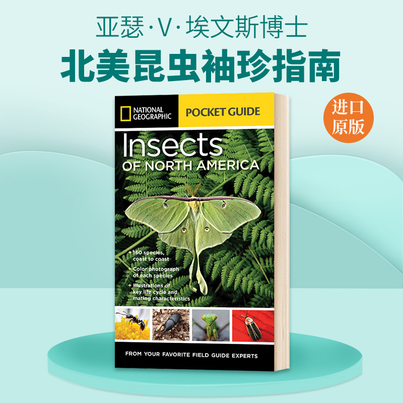 英文原版 National Geographic Pocket Guide to Insects of North America 国家地理北美昆虫袖珍指南 英文版