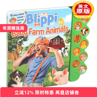 英文原版绘本 Blippi Baby Farm Animals 布里皮 农场上的10种声音 幼儿启蒙 发声书 英文版 进口英语原版书籍