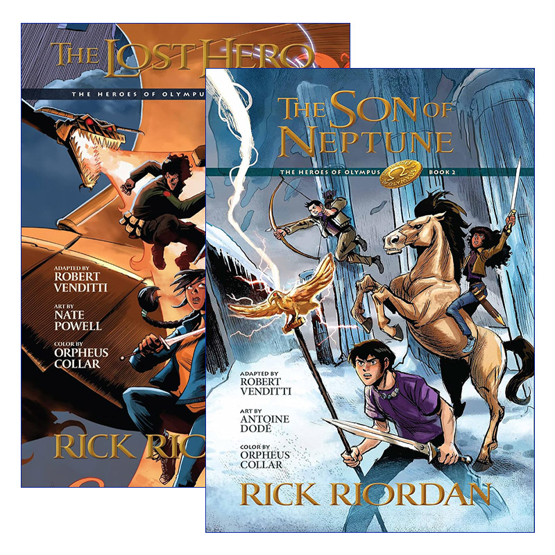 英文原版 The Heroes of Olympus 波西杰克逊第二季 奥林匹斯英雄系列2册 漫画图画书 Rick Riordan 英文版 进口英语原版书籍