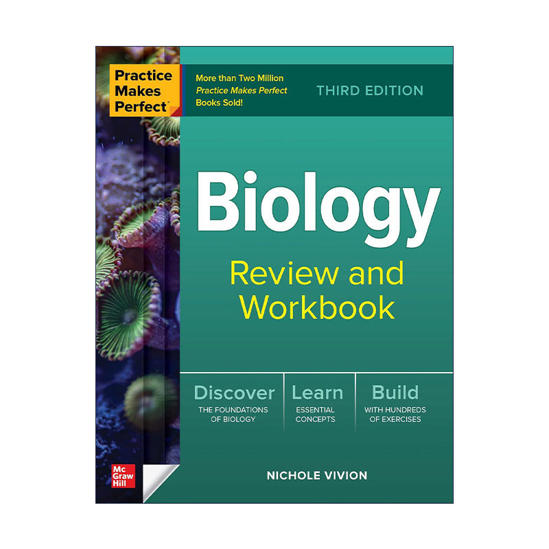 英文原版 Practice Makes Perfect Biology Review and Workbook 孰能生巧 生物学复习练习册 第3版 英文版 进口英语原版书籍